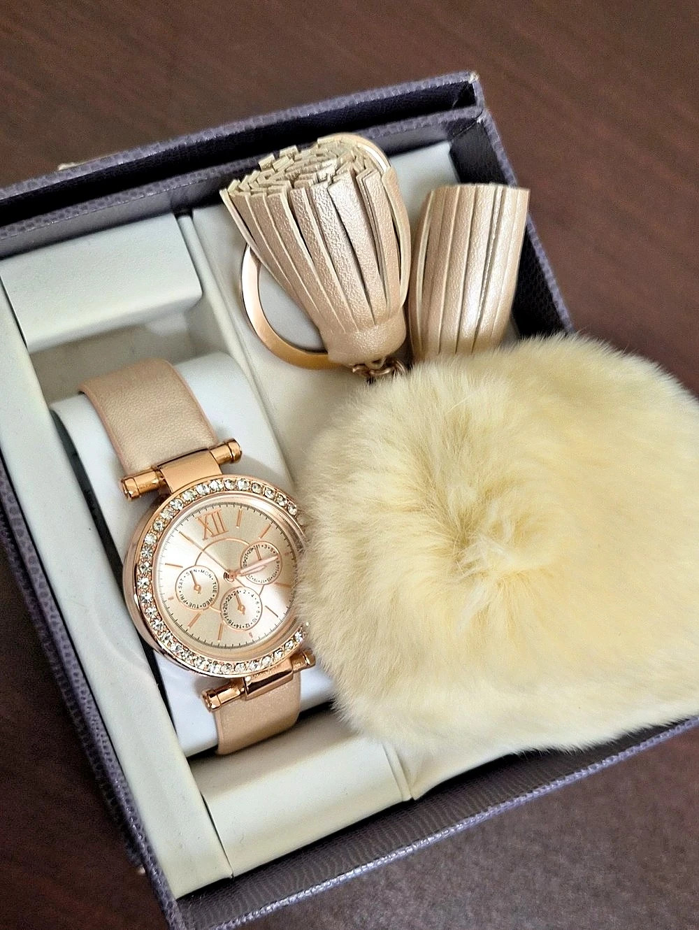 Kmart Rose Gold-Tone Watch & Keychain